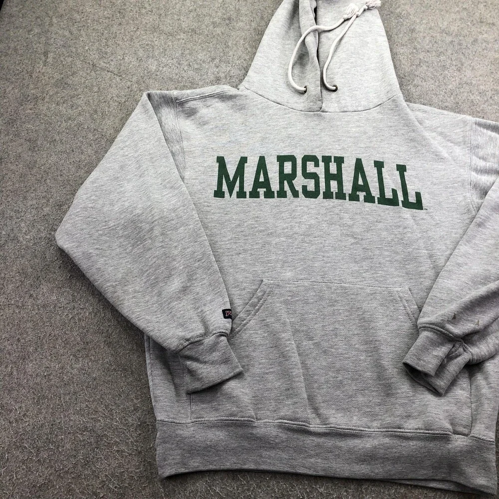 Vintage Marshall Thundering Herd Hoodie Mens Small Gray NCAA JanSport Sweatshirt